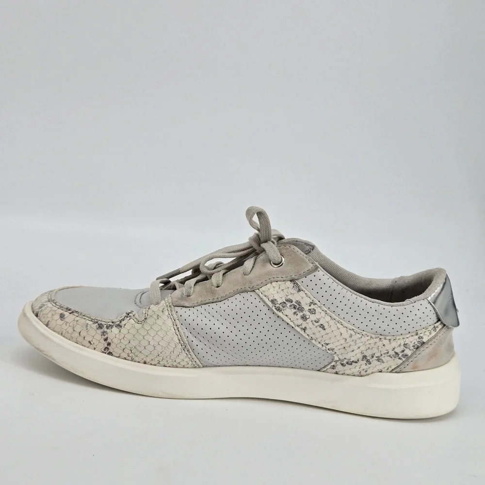 Cole Haan Grand Crosscourt Snakeskin Leather Shoes Grey 9B Python Sneakers‎